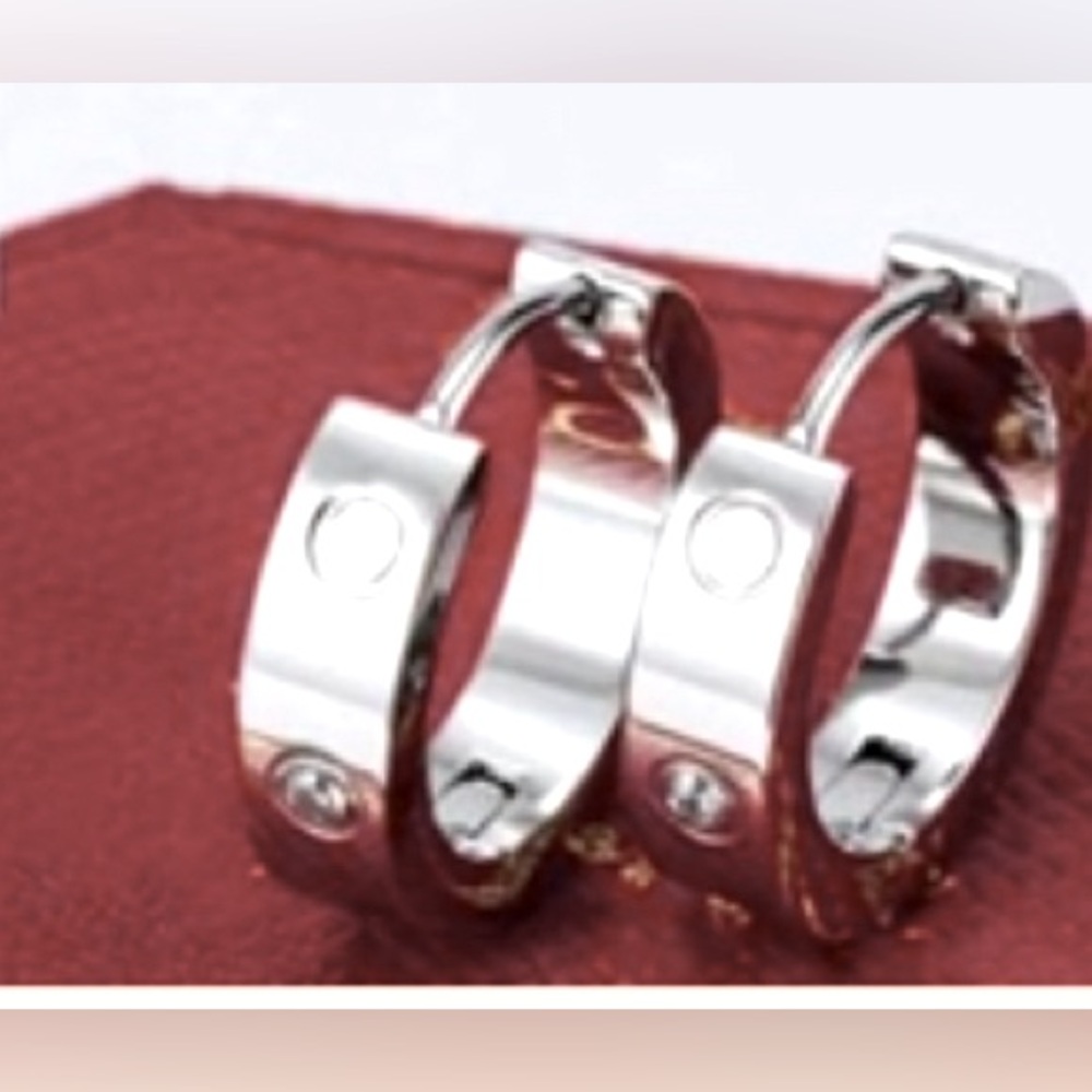 Gorgeous silver love hoops